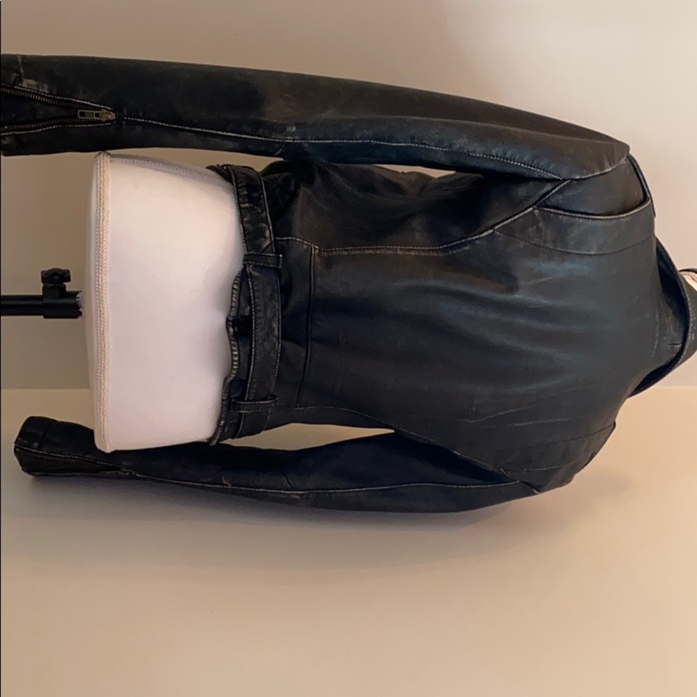 Authentic Black Leather Motorcycle Jacket - image 4